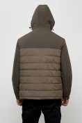 Купить Куртка молодежная мужская весенняя с капюшоном коричневого цвета 7306K, фото 6
