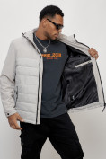 Купить Куртка молодежная мужская весенняя с капюшоном светло-серого цвета 7306SS, фото 8