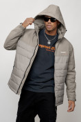 Купить Куртка молодежная мужская весенняя с капюшоном серого цвета 7306Sr, фото 11