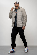 Купить Куртка молодежная мужская весенняя с капюшоном серого цвета 7306Sr, фото 13