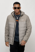 Купить Куртка молодежная мужская весенняя с капюшоном серого цвета 7306Sr, фото 15