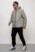 Купить Куртка молодежная мужская весенняя с капюшоном серого цвета 7306Sr, фото 2