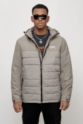 Купить Куртка молодежная мужская весенняя с капюшоном серого цвета 7306Sr, фото 6