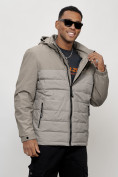 Купить Куртка молодежная мужская весенняя с капюшоном серого цвета 7306Sr, фото 8