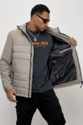 Купить Куртка молодежная мужская весенняя с капюшоном серого цвета 7306Sr, фото 9