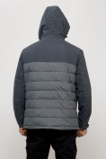 Купить Куртка молодежная мужская весенняя с капюшоном темно-серого цвета 7306TC, фото 6
