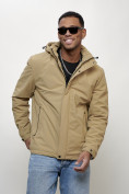 Купить Куртка молодежная мужская весенняя с капюшоном бежевого цвета 7307B, фото 11