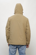 Купить Куртка молодежная мужская весенняя с капюшоном бежевого цвета 7307B, фото 5