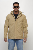 Купить Куртка молодежная мужская весенняя с капюшоном бежевого цвета 7307B, фото 7