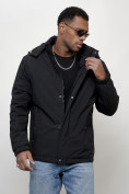 Купить Куртка молодежная мужская весенняя с капюшоном черного цвета 7307Ch, фото 5
