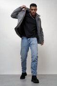 Купить Куртка молодежная мужская весенняя с капюшоном серого цвета 7307Sr, фото 13