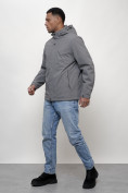 Купить Куртка молодежная мужская весенняя с капюшоном серого цвета 7307Sr, фото 9