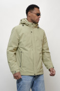 Купить Куртка молодежная мужская весенняя с капюшоном светло-зеленого цвета 7307ZS, фото 11