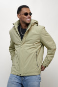 Купить Куртка молодежная мужская весенняя с капюшоном светло-зеленого цвета 7307ZS, фото 14
