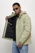 Купить Куртка молодежная мужская весенняя с капюшоном светло-зеленого цвета 7307ZS, фото 16