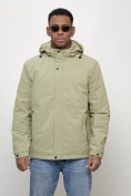 Купить Куртка молодежная мужская весенняя с капюшоном светло-зеленого цвета 7307ZS, фото 9