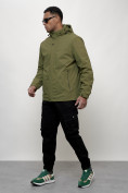 Купить Куртка молодежная мужская весенняя с капюшоном зеленого цвета 7307Z, фото 2