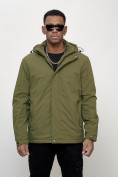 Купить Куртка молодежная мужская весенняя с капюшоном зеленого цвета 7307Z, фото 5