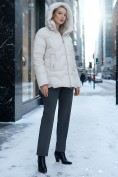 Купить Куртка зимняя женская из овчина стильная и модная бежевого цвета 7309B, фото 4