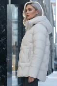 Купить Куртка зимняя женская из овчина стильная и модная бежевого цвета 7309B, фото 3