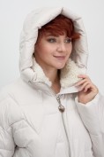 Купить Куртка зимняя женская из овчина стильная и модная бежевого цвета 7309B, фото 17