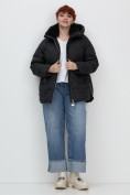 Купить Куртка зимняя женская из овчина стильная и модная черного цвета 7309Ch, фото 19