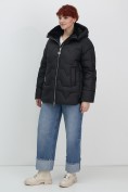 Купить Куртка зимняя женская из овчина стильная и модная черного цвета 7309Ch, фото 22