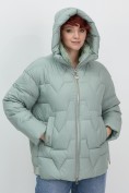 Купить Куртка зимняя женская из овчина стильная и модная зеленого цвета 7309Z, фото 9