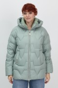 Купить Куртка зимняя женская из овчина стильная и модная зеленого цвета 7309Z, фото 11
