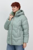 Купить Куртка зимняя женская из овчина стильная и модная зеленого цвета 7309Z, фото 13