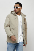 Купить Куртка молодежная мужская весенняя с капюшоном бежевого цвета 7311B, фото 5