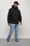 Купить Куртка молодежная мужская весенняя с капюшоном черного цвета 7311Ch, фото 10