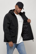 Купить Куртка молодежная мужская весенняя с капюшоном черного цвета 7311Ch, фото 14
