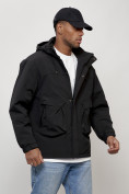 Купить Куртка молодежная мужская весенняя с капюшоном черного цвета 7311Ch, фото 3