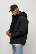 Купить Куртка молодежная мужская весенняя с капюшоном черного цвета 7311Ch, фото 5