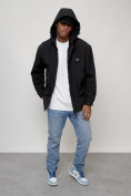 Купить Куртка молодежная мужская весенняя с капюшоном черного цвета 7311Ch, фото 7