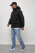 Купить Куртка молодежная мужская весенняя с капюшоном черного цвета 7311Ch, фото 9