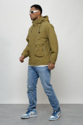 Купить Куртка молодежная мужская весенняя с капюшоном горчичного цвета 7311G, фото 12