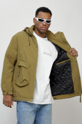 Купить Куртка молодежная мужская весенняя с капюшоном горчичного цвета 7311G, фото 8