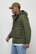 Купить Куртка молодежная мужская весенняя с капюшоном цвета хаки 7311Kh, фото 6