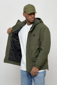 Купить Куртка молодежная мужская весенняя с капюшоном цвета хаки 7311Kh, фото 8