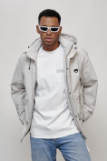 Купить Куртка молодежная мужская весенняя с капюшоном светло-серого цвета 7311SS, фото 12