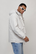 Купить Куртка молодежная мужская весенняя с капюшоном светло-серого цвета 7311SS, фото 13