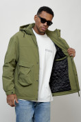 Купить Куртка молодежная мужская весенняя с капюшоном зеленого цвета 7311Z, фото 11
