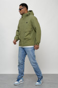 Купить Куртка молодежная мужская весенняя с капюшоном зеленого цвета 7311Z, фото 2
