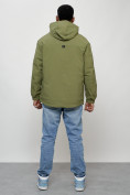 Купить Куртка молодежная мужская весенняя с капюшоном зеленого цвета 7311Z, фото 4
