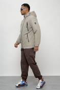 Купить Куртка молодежная мужская весенняя с капюшоном бежевого цвета 7312B, фото 10