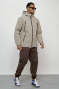 Купить Куртка молодежная мужская весенняя с капюшоном бежевого цвета 7312B, фото 11