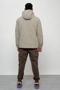 Купить Куртка молодежная мужская весенняя с капюшоном бежевого цвета 7312B, фото 12