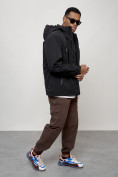 Купить Куртка молодежная мужская весенняя с капюшоном черного цвета 7312Ch, фото 10